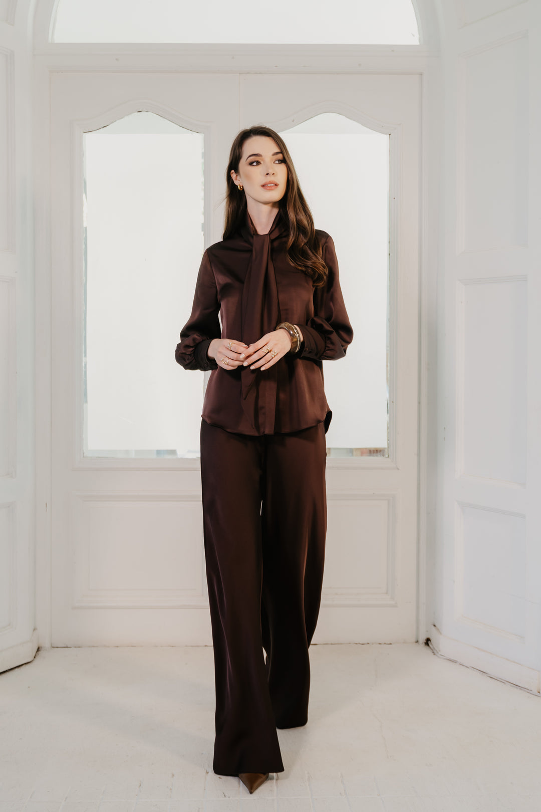 Lumiere Satin Wide Leg Pants