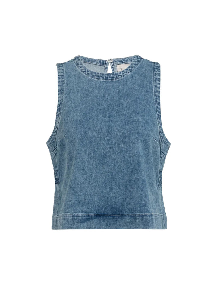 Sleeveless Loose Denim Top
