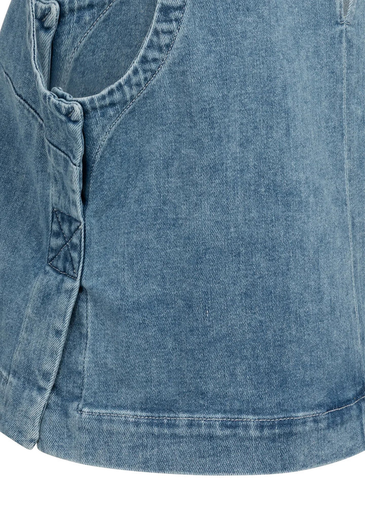 Sleeveless Loose Denim Top