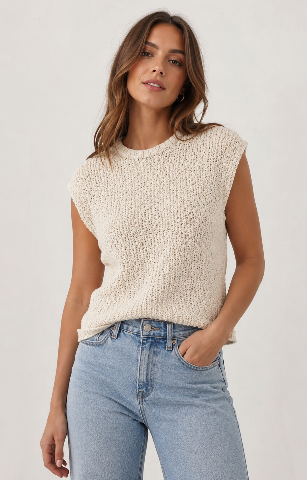 Textured Sleeveless Sweater