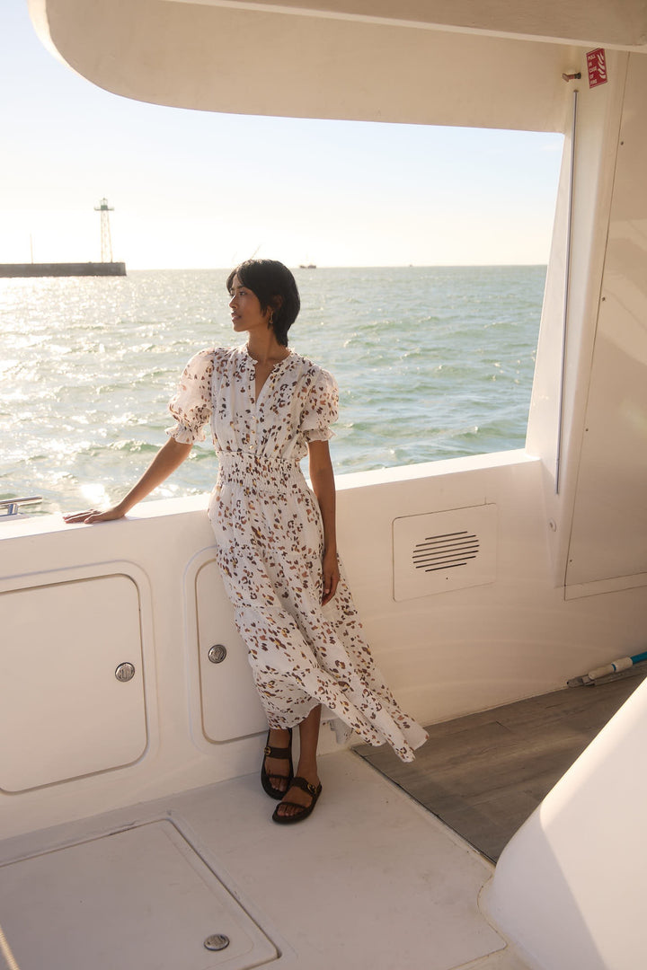 Izrahh Painted Linen Dress