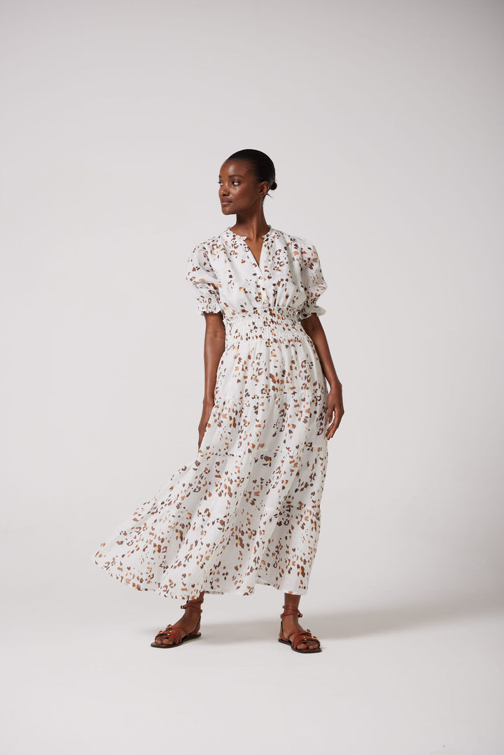 Izrahh Painted Linen Dress