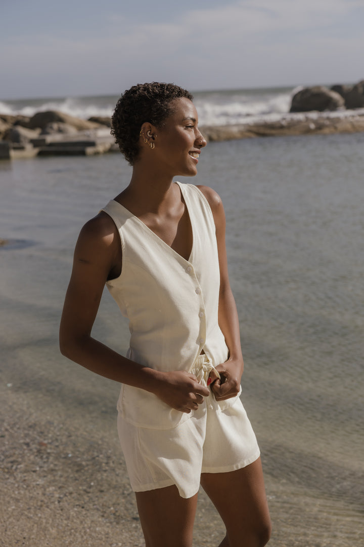 Corfu Long V-Neck Waistcoat