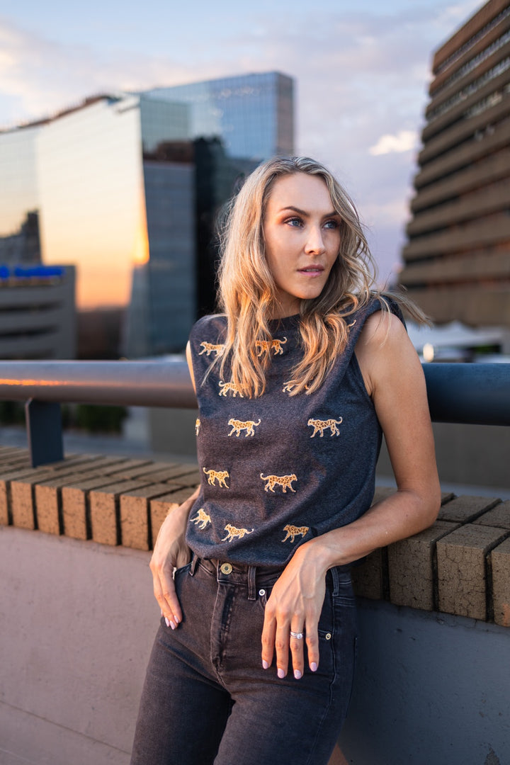 Cheetah Shoulder Pad T-shirt